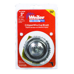 Weiler Vortec Pro 3 in. D X 1/4 in. S Crimped Steel Crimped Wire Cup Brush 13000 rpm 1 pc