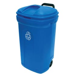 United Solutions 34 gal Plastic Wheeled Recycling Bin Lid Included