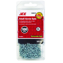 Ace 5/64 in. D X 5/8 in. L Zinc-Plated Steel Screw Eye 20 lb. cap. 100 pk