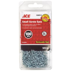 Ace 5/64 in. D X 5/8 in. L Zinc-Plated Steel Screw Eye 20 lb. cap. 100 pk