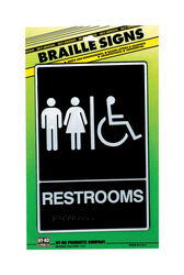Hy-Ko Braille/Tactile English Black Informational Sign 9 in. H X 6 in. W