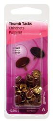 Hillman Brown Push Pins 40 pk