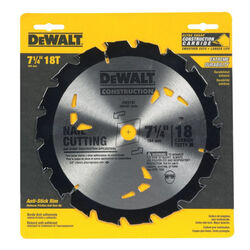 DeWalt 7-1/4 in. D X 5/8 in. S Construction Carbide Tipped Circular Saw Blade 18 teeth 1 pk