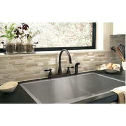 Delta Windemere Two Handle Oil Rubbed Bronze Kitchen Faucet Side Sprayer Included