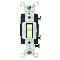 Leviton Commercial Illuminated 15 amps Toggle Switch Ivory 1 pk