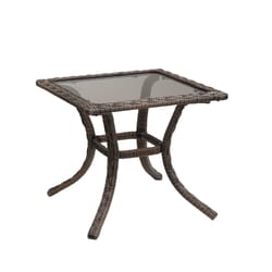 Living Accents Charleston Square Brown Glass End Table
