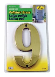 Hy-Ko 5 in. Gold Brass Nail-On Number 9 1 pc