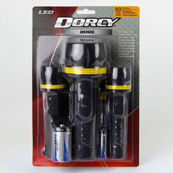 Dorcy Boss Black LED Flashlight Combo Kit D/AA