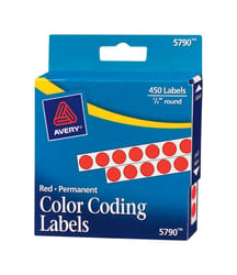 Avery 1/4 in. H X 1/4 in. W Red Color Coding Label 450 pk