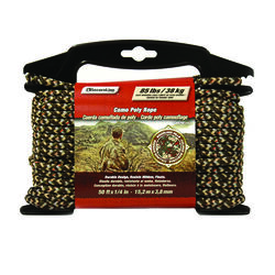 SecureLine 1/4 in. D X 50 ft. L Camouflage Diamond Braided Polypropylene Rope
