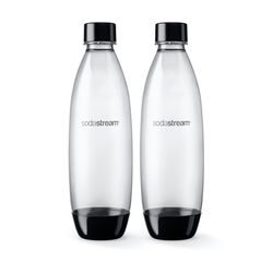 SodaStream Clear 1 L Carbonator Bottle 2 pk
