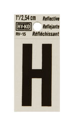 Hy-Ko 1 in. Reflective Black Vinyl Self-Adhesive Letter H 1 pc