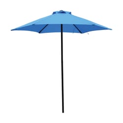 Living Accents 7.5 ft. Tiltable Blue Market Umbrella