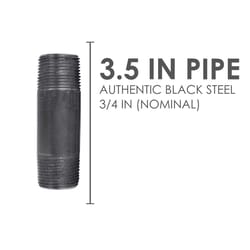 BK Products 3/4 in. MPT T Black Steel 3-1/2 in. L Nipple