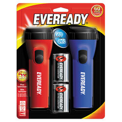Eveready 25 lm Blue/Red LED Flashlight D Battery