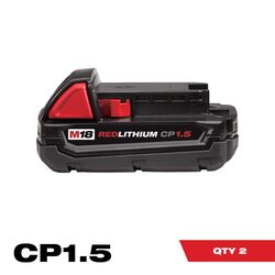 Milwaukee M18 REDLITHIUM 18 V 1.5 Ah Lithium-Ion Compact Battery Combo Pack 2 pc
