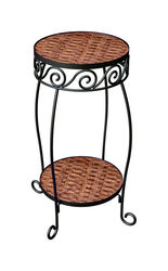 Panacea 20 in. H Brown Steel/Wicker Plant Stand