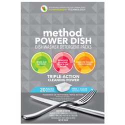 Method Power Dish Free & Clear Scent Pods Dishwasher Detergent 20 pk