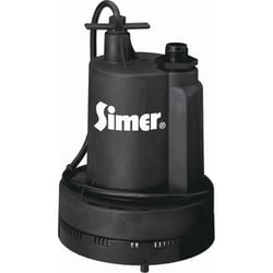Simer 1/4 HP 1320 gph Thermoplastic Electronic Switch Bottom AC Utility Pump
