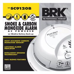 BRK Hard-Wired w/Battery Back-up Electrochemical/Ionization Smoke and Carbon Monoxide Detector