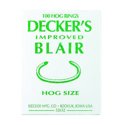 Decker's 12.5 Ga. Animal Ring For Hog 100 pk