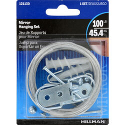 Hillman AnchorWire Silver Extra Heavy Mirror Holder Kit 100 lb 1 pk