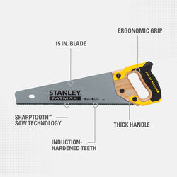 Stanley FatMax 15 in. Carbon Steel Multi Hand Saw 8 TPI 1 pc