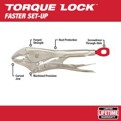 Milwaukee Torque Lock 10 in. Forged Alloy Steel Curved Jaw Locking Pliers