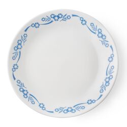 Corelle Livingware Blue/White Glass Cornflower Luncheon Plate 8-1/2 in. D 1 pk