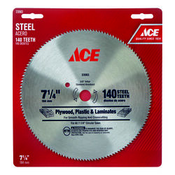 Ace 7-1/4 in. D X 5/8 in. S Steel Circular Saw Blade 140 teeth 1 pk