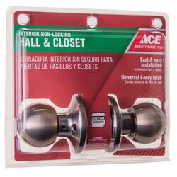 Ace Ball Antique Brass Steel Passage Door Knob 3 Grade Right or Left Handed