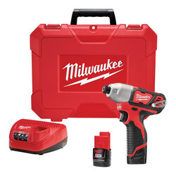 Milwaukee M12 12 V 1.5 amps 1/4 in. Cordless Brushed Impact Driver Kit (Battery & Charger)