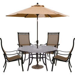 Hanover Manor 5 pc Brown Aluminum Dining Set