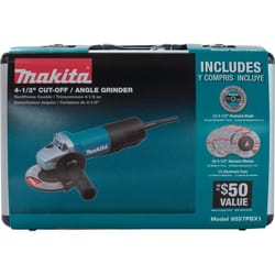 Makita Corded 120 V 7.5 amps 4-1/2 in. Cut-Off/Angle Grinder Kit 11000 rpm