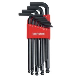 Craftsman 1/4 Metric Long and Short Arm Ball End Hex Key Set 7.8 in. 13 pc