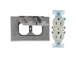 Sigma Electric Rectangle Metal 1 gang Duplex Outlet Kit For Wet Locations