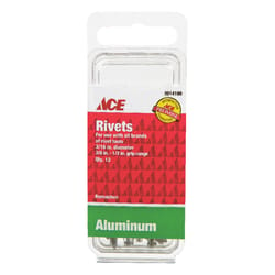 Ace 3/16 in. D X 1/2 in. R Aluminum Rivets Silver 12 pk