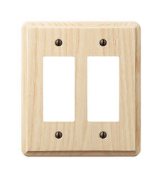 Amerelle Contemporary Unfinished Beige 2 gang Wood Rocker Wall Plate 1 pk