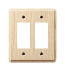 Amerelle Contemporary Unfinished Beige 2 gang Wood Rocker Wall Plate 1 pk