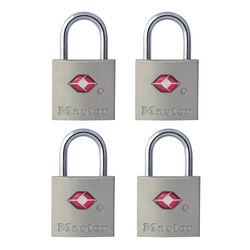Master Lock 7/8 in. H X 7/16 in. W X 7/8 in. L Steel Key Luggage Lock 4 pk Keyed Alike