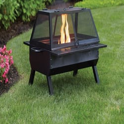 Living Accents Rectangular deep fire bowl Wood Fire Pit/Grill 26 in. H X 26 in. W X 35 in. D S