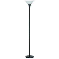 Living Accents 70 in. Matte Black Torchiere Floor Lamp