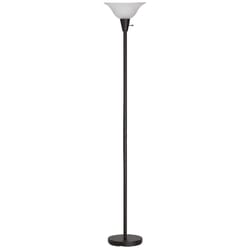 Living Accents 70 in. Matte Black Torchiere Floor Lamp