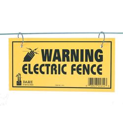 Dare Products Electric Fence Warning Sign Yellow