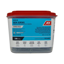 Ace No. 8 S X 2-1/2 in. L Square Flat Head Premium Deck Screws 5 lb 505 pk