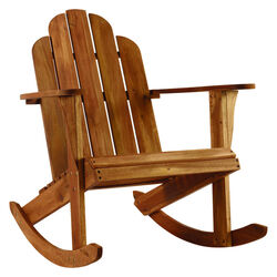 Linon Tahoe Brown Wood Adirondack Rocking Chair
