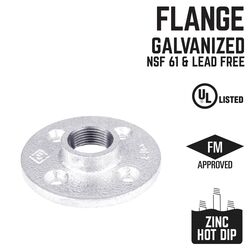 BK Products 1-1/2 in. FPT T Galvanized Malleable Iron Floor Flange