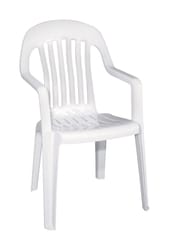 Adams White Polypropylene High-Back Chair