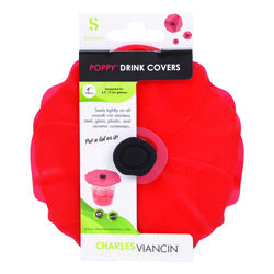 Charles Viancin 4 in. W Red Silicone Drink cover