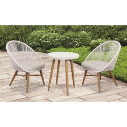 Linon Monroe 3 pc Brown Aluminum Bistro Set